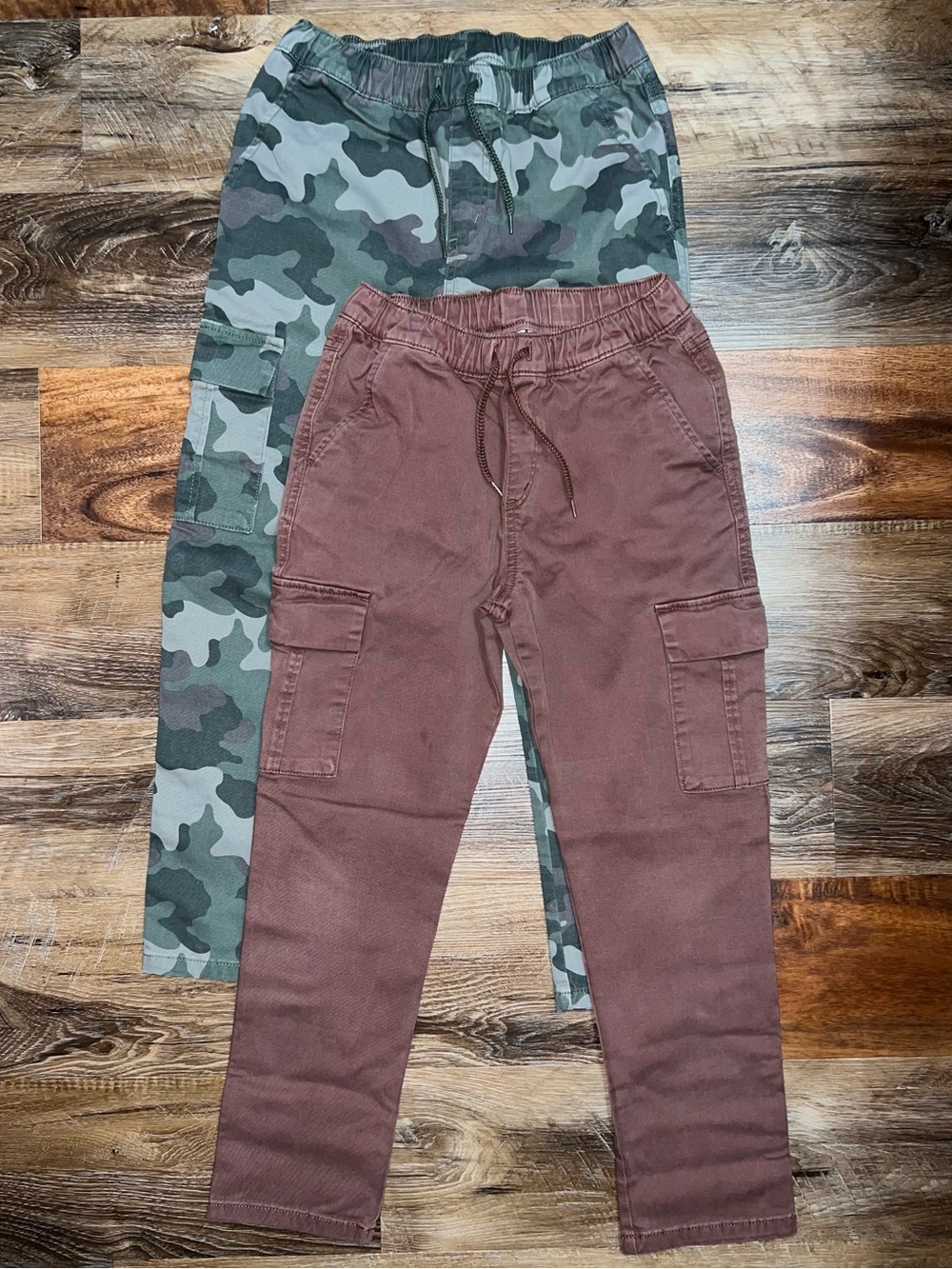 Cat & Jack 2 Pack Tapered Cargo Pants - Camo/Brown, Size 10